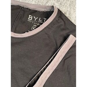 BYLT Premium Basics Drop Cut‎ Ringer LUX T Shirt Mens XL Black Gray Trim